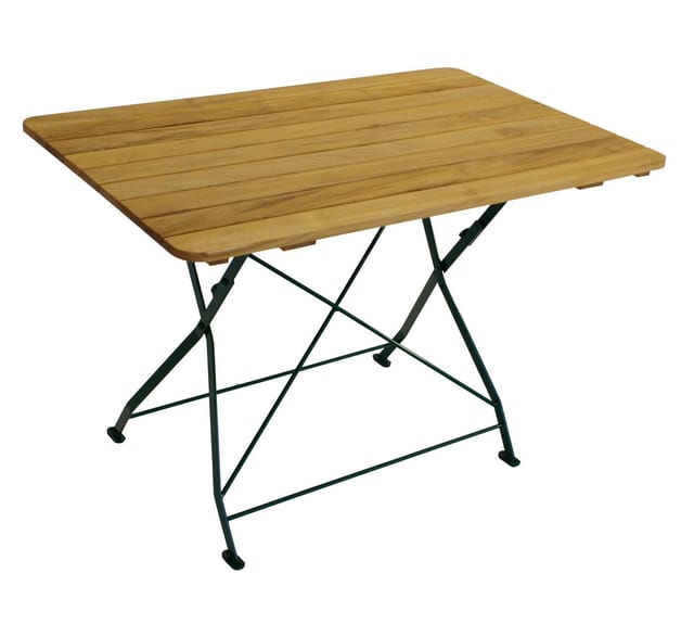 DEGAMO Klapptisch BAD TÖLZ 70x110cm rechteckig, Flachstahl grün + Robinie