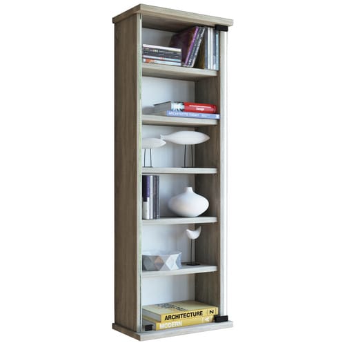 VCM Holz CD DVD Wandregal Hängeregal mit ESG-Sicherheitsglastür Platz für 150-CDs oder 65 DVDs oder 36-Videos Maße: 92 x B. 31 x T. 18 cm Elegantes CD/DVD Regal 5 variable Einlegeböden - Loposa