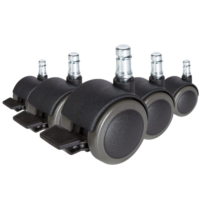 hjh OFFICE Stuhlrollen 5x ROLO STOP 11mm/50mm Metall, Kunststoff