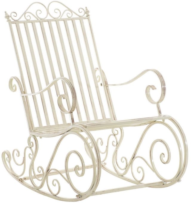 CLP Schaukelstuhl Relaxstuhl Smilla, wetterfest für Garten, Metallgestell in verschiedenen Farben, ergonomisch, Landhausstil, Outdoor Sessel