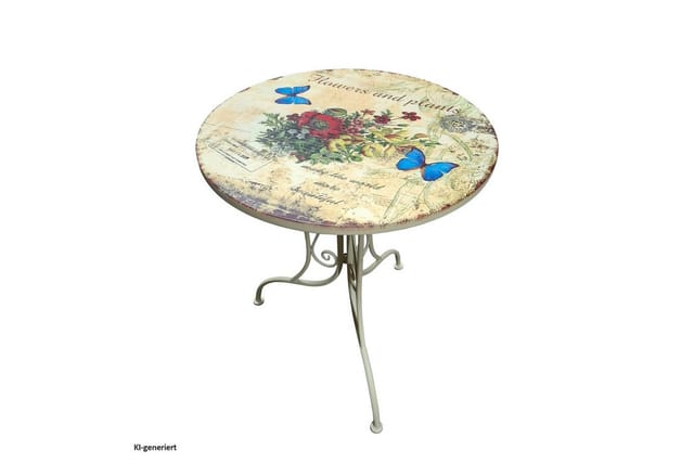 HTI-Living Metalltisch Flowers and Plants