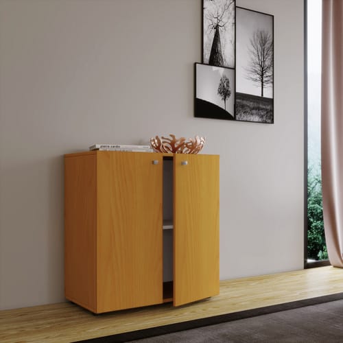 VCM Holz Kommode Maße Kommode ca. H. 75 x B. 70 x T. 36 cm Sideboard mit praktischen Fachbodeneinteilung 2 Drehtüren - Vandol 1