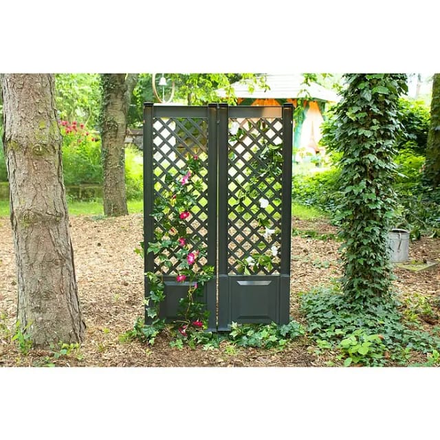 KHW Spalier mit Erdspieß 43 cm - 2er-Set, anthrazit