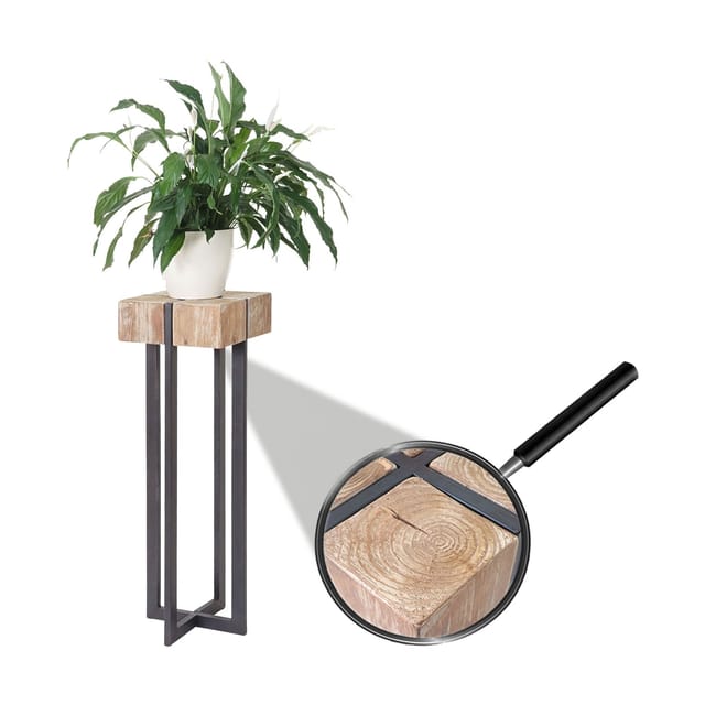 Blumentisch MCW-A15, Beistelltisch Tisch Blumensäule, Tanne Holz rustikal massiv MVG-zertifiziert 100x32x32cm