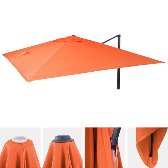 Ersatz-Bezug für Luxus-Ampelschirm MCW-A96, Sonnenschirmbezug Ersatzbezug, 3x4m (Ø5m) Polyester 3,5kg ~ terracotta