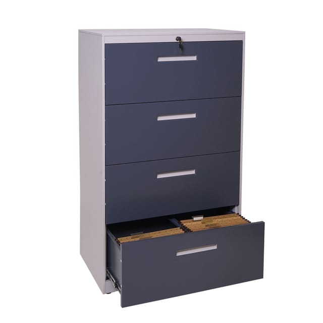 Hängeregisterschrank MCW-A10, Aktenschrank Büroschrank Stahlschrank, A4 abschließbar ~ 132x76x46cm grau-dunkelgrau
