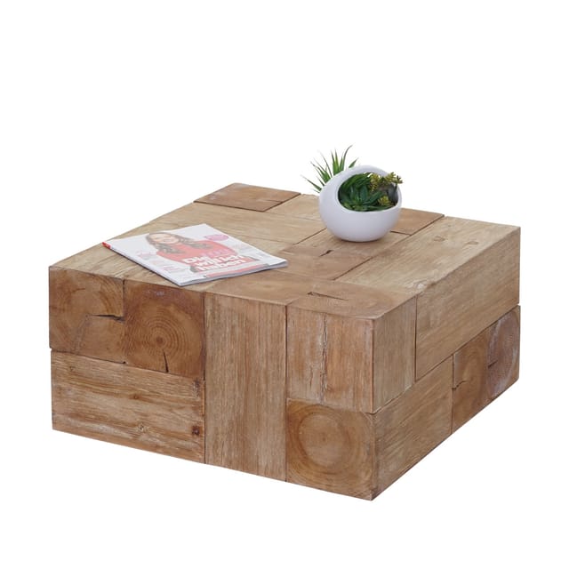 Couchtisch MCW-A15c, Wohnzimmertisch, Tanne Holz rustikal massiv MVG-zertifiziert 30x60x60cm