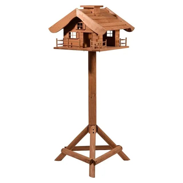 Dobar Großes Vogelfutterhaus "Almütte" mit Ständer, XXL-Vogelhaus