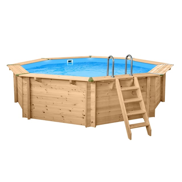 Holzpool "Java" ø 5,30 m/ 1,36m POOLROBOTER SUPER SET