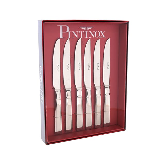 PINTINOX Steakmesser geschmiedet Wellenschliff Edelstahl 18/10 Leonardo 6 tlg.