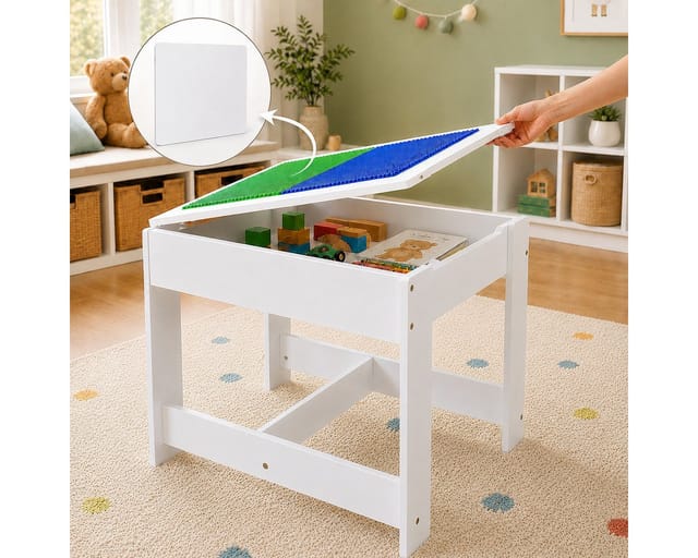 Baby Vivo Kindersitzgruppe mit multifunktionalem Tisch und 2 Stühlen aus Holz - Moritz