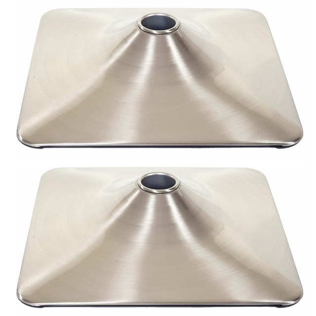 2er-Set Fußplatte Fuß Fußteller für Barstuhl Barhocker Drehstuhl Loungesessel, rechteckig Metall gebürstet Ø 37,5cm