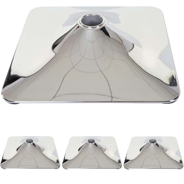4er-Set Fußplatte Fuß Fußteller für Barhocker Drehstuhl Barstuhl Loungesessel, rechteckig chrom Ø 37,5cm