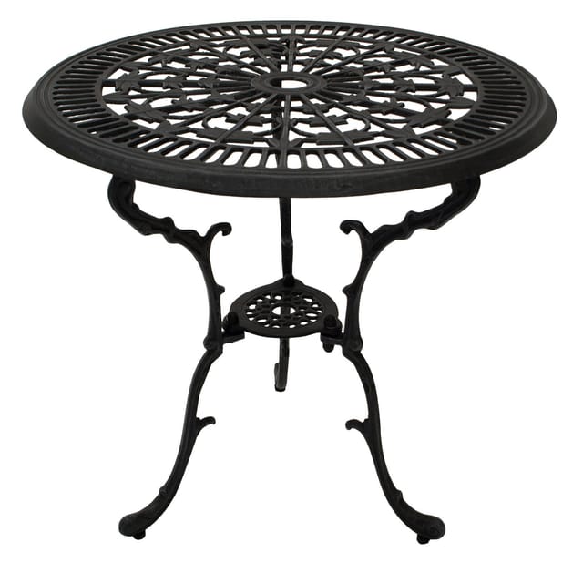 DEGAMO Tisch Jugendstil 70cm rund, Aluguss grau antik