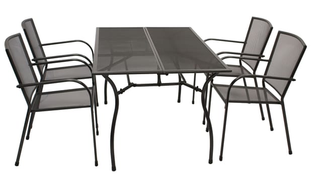 DEGAMO Garnitur CLASSIC 5-teilig, Streckmetall anthrazit (Tisch 90x150cm)