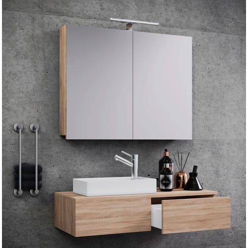 VCM 3-tlg Set Waschplatz für Gäste WC Gästebad Waschtisch Toilette Badmöbel Badezimmer Set - Gudas SC