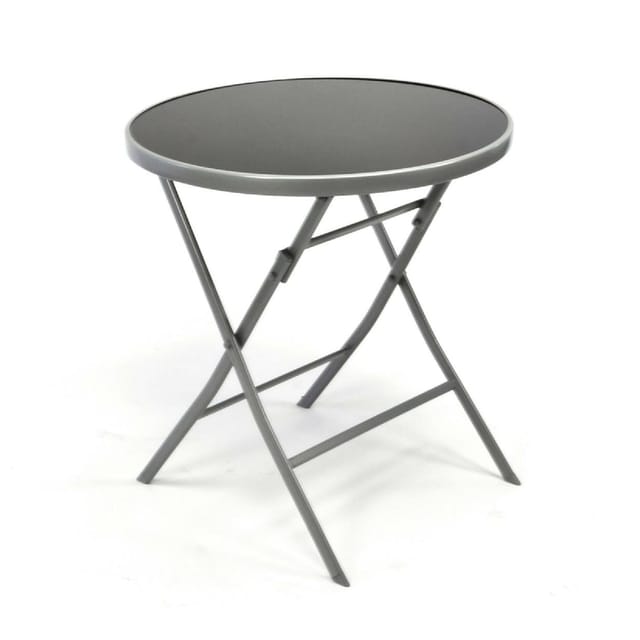 VCM Klapptisch Glastisch Stehtisch braun klappbar Bistrotisch Bartisch Terrassentisch Ø 70cm