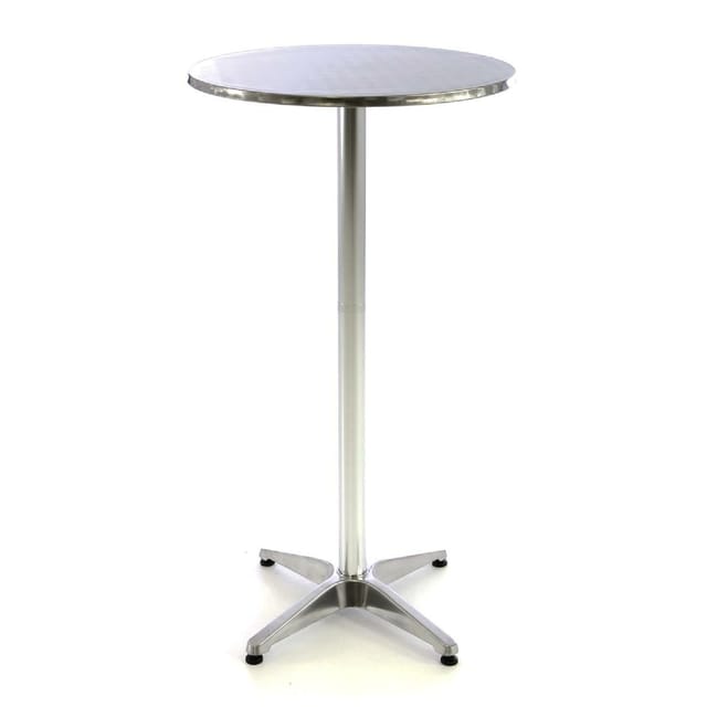 VCM Stehtisch Bistrotisch Edelstahl Aluminium Ø 60cm x H115/75 cm
