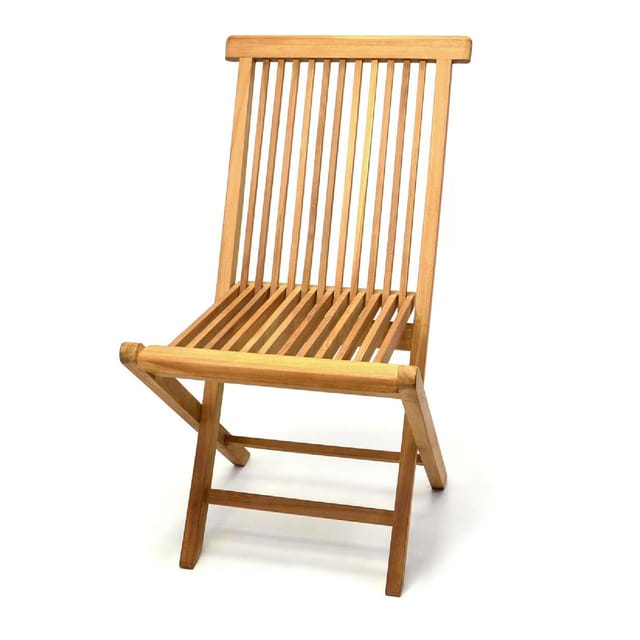 VCM Gartenstuhl Teak Holz klappbar massiv Holzstuhl Balkonstuhl behandelt Maße B. 46x H. 89x T. 62cm