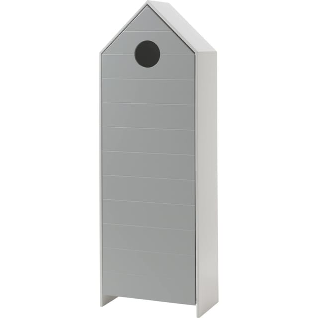 Vipack CASAMI - Schrank mit Tür grau, Rillenprofil waagerecht, MDF lackiert