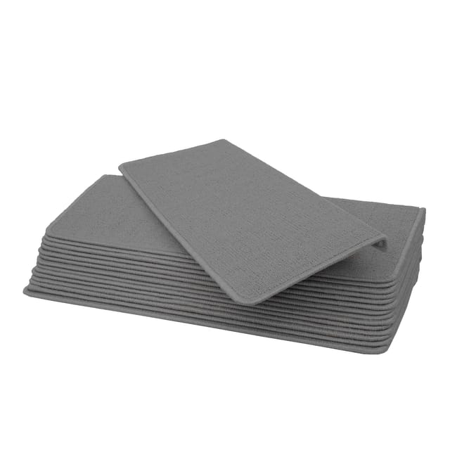 15er-Set Stufenmatte MCW-G49, Treppenteppich Treppenschutz Treppenmattenset, 65x25cm ~ rechteckig, grau