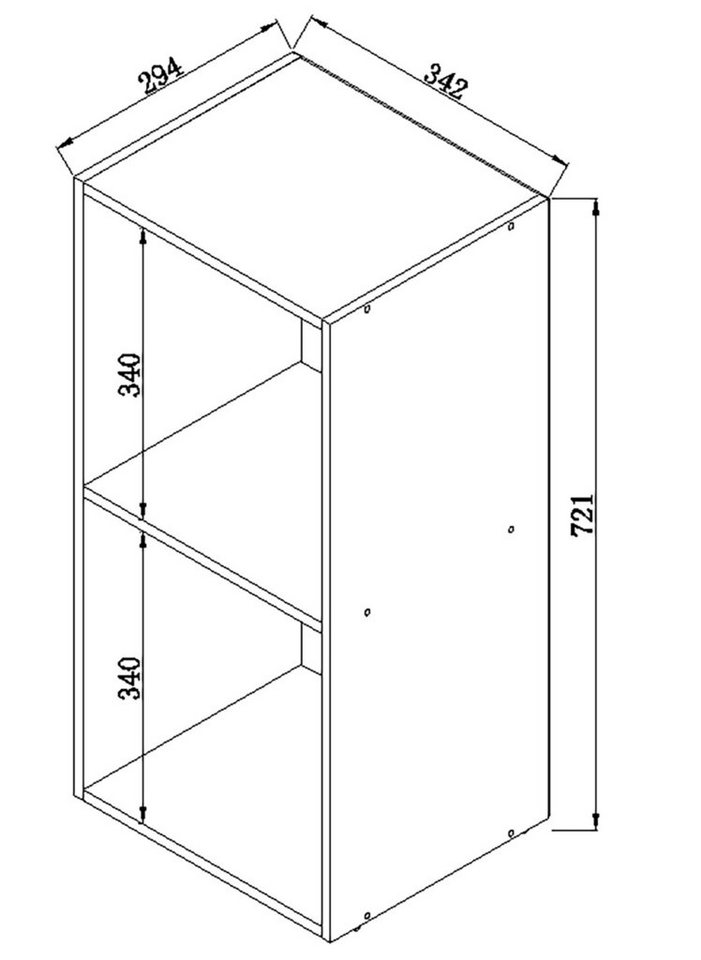 VCM Holzregal stehend platzsparender Aktenschrank Maße ca. H. 72 x B. 34 x T. 30 cm Elegantes Regal stehend Büroregal – Offas 2f