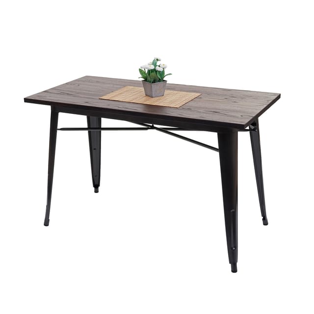 Esszimmertisch MCW-H10a, Tisch Bistrotisch, Metall Ulme Holz Industrial Gastronomie MVG schwarz-braun 120x60cm