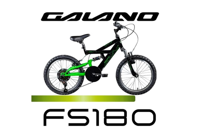 Galano FS180 Kinderfahrrad 18 Zoll ab 5 Jahre 115 - 130 cm Mountainbike Fully 6 Gänge schwarz/grün