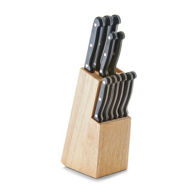 neuetischkultur Messerblock-Set, 13-teilig Gummibaum