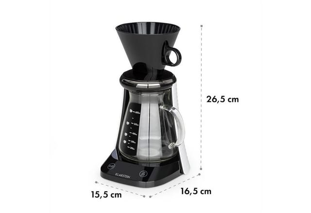 craft coffee Waage Timer Glaskanne Filteraufsatz 600ml schwarz/weiß