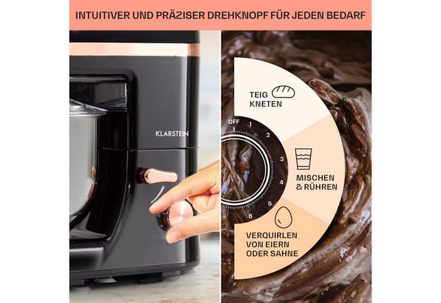 Bella Elegance Küchenmaschine 1800 W 2,7 PS 5,2 Ltr Edelstahl BPA-frei