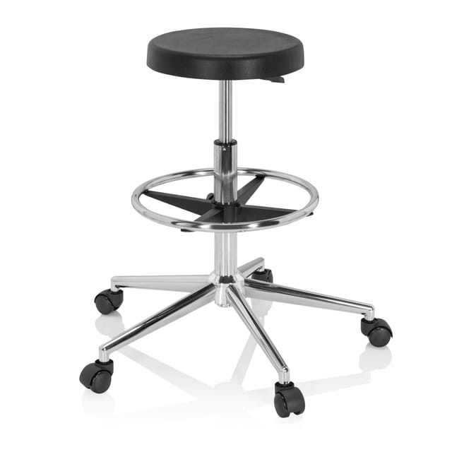 hjh OFFICE Drehhocker TOP WORK 14 I Hartschaum ohne Armlehnen