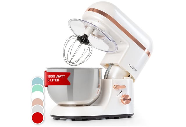Bella Elegance Küchenmaschine 1800W/2,7PS/5,2 Ltr Edelstahl BPA-frei