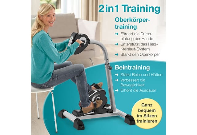 ELONEO Arm- und Beintrainer aktiv »2in1« mit Motor, Elektro Heimtrainer höhenverstellbar inkl. Trainingscomputer mit 6 Trainingsprogrammen