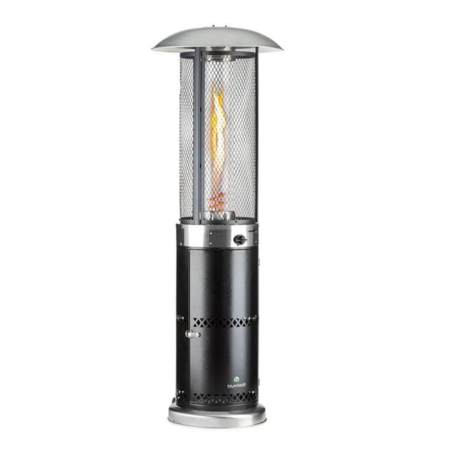 Goldflame Deluxe Terrassenheizstrahler 36.000BTU/11kW mobil Edelstahl Schwarz
