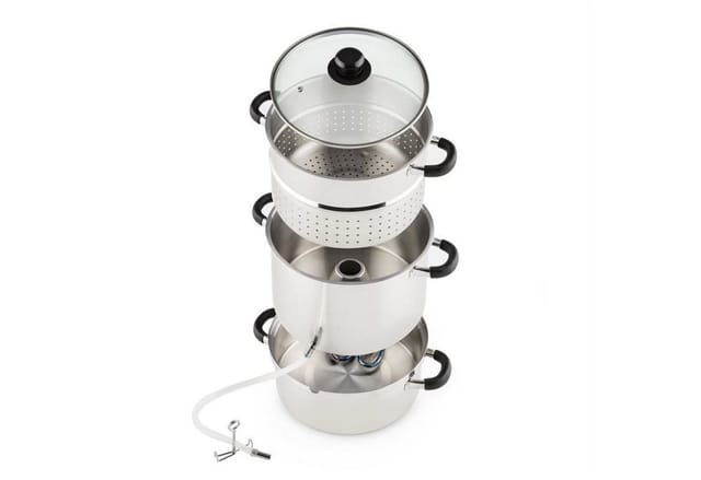 Applebee Dampf-Entsafter elektrisch 1500W Ø25cm 8 Liter Edelstahl