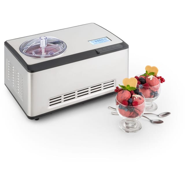 Dolce Bacio Eiscremebereiter Kompressor 2l LCD-Display Touch Edelstahl