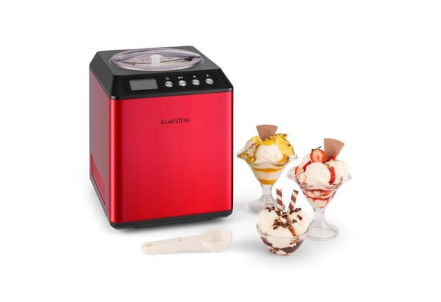 Vanilla Sky Eiscreme-Maschine Kompressor 2l 180W Edelstahl rot Rot