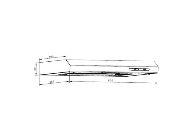 UW60BL Dunstabzugshaube 60 cm Abzug Unterbau LED 210 m³/h