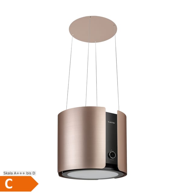 Skyfall Inselabzugshaube Ø45cm Umluft 402m³/h LED