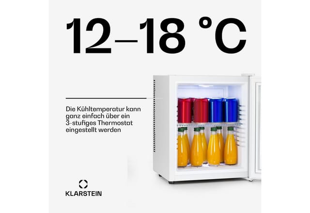 Brooklyn 24 Mini-Kühlschrank Glastür LED Ablage