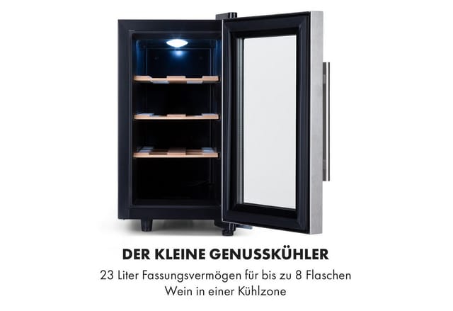 Reserva 8 Uno Weinkühlschrank 23 Ltr 8 Fl 11-18 °C 26 dB Edelstahl