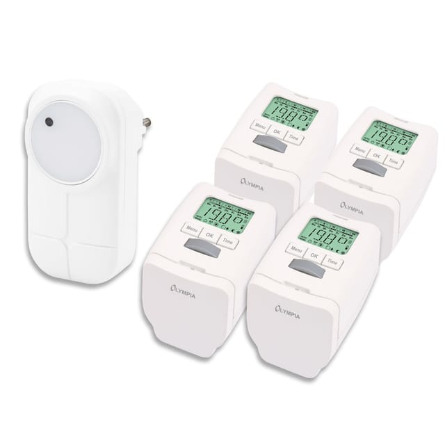 4 Stück Heizkörperthermostat Smart Home System mit Gateway und App Olympia
