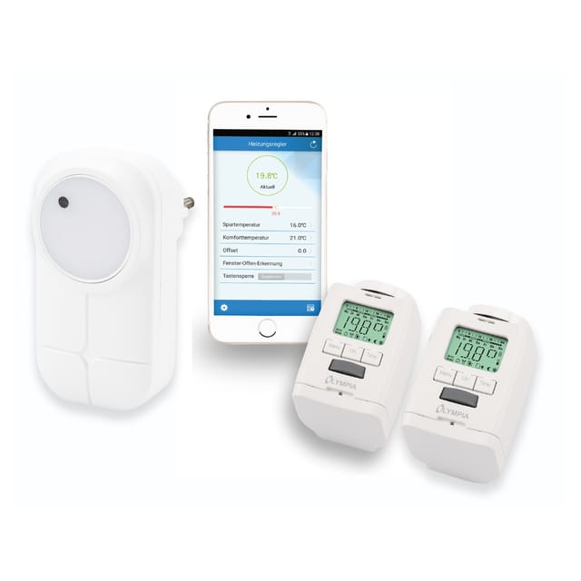 2 Stück Heizkörperthermostat Smart Home System mit Gateway und App Olympia