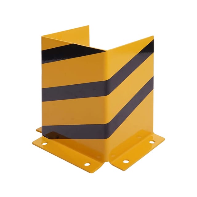 Rammschutz MCW-J50, Anfahrschutz Eckschutz, mit Bolzenanker Metall U-Form 40x30x25cm gelb-schwarz