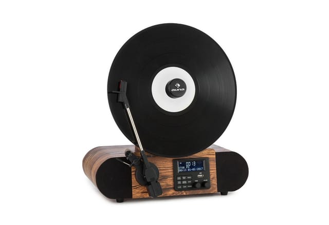 Verticalo SE DAB Retro-Plattenspieler DAB+ UKW-Tuner USB BT AUX holz