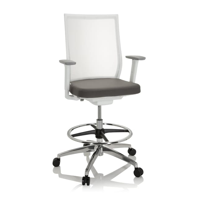 hjh OFFICE Counterstuhl ASPEN WORK W Stoff / Netzstoff mit Armlehnen (höhenverstellbar)