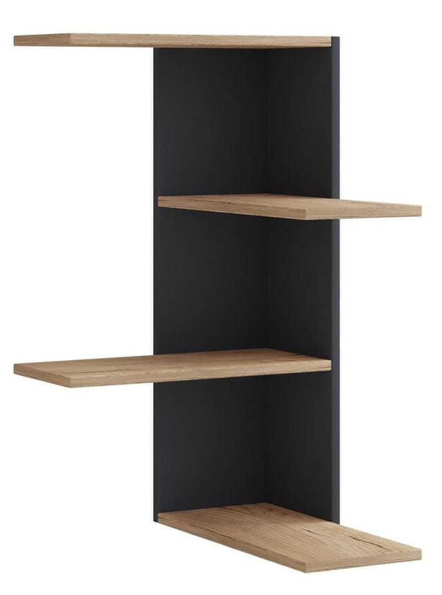 VCM Holzregal hängend platzsparendes Regal Maße: H. 77 x B. 45 x T. 45 cm Elegantes Regal hängend Aufbewahrungsregal Bücherregal Wandboard - Regal Balos