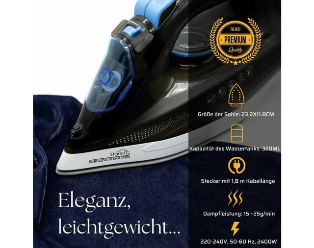 Starlyf® Bügeleisen kabellos Dampfbügeleisen Cordless Steam Iron