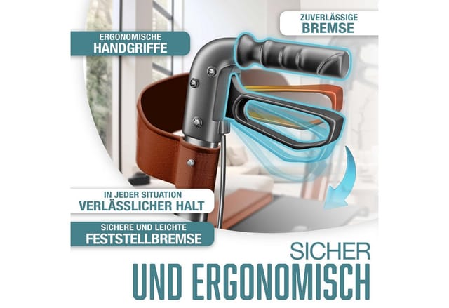 KESSER® Leichtgewicht Rollator faltbar mit Sitz, Griff, Tasche, schmal für Senioren Wohnung, Klappbar, Höhenverstellbar, Reflektoren All Gelände Reifen Indoor-& Outdoor, Gehhilfe, Laufhilfe